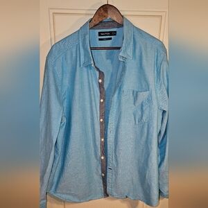 NAUTICA-MEN'S Blue Casual Button Down Shirt Classic Fit SIZE XXL